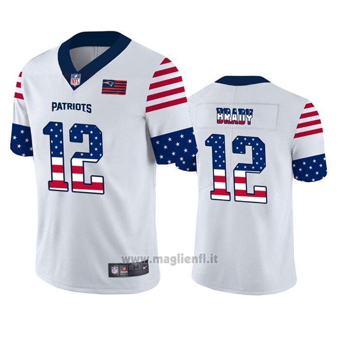 Maglia NFL Limited New England Patriots Tom Brady Independence Day Bianco